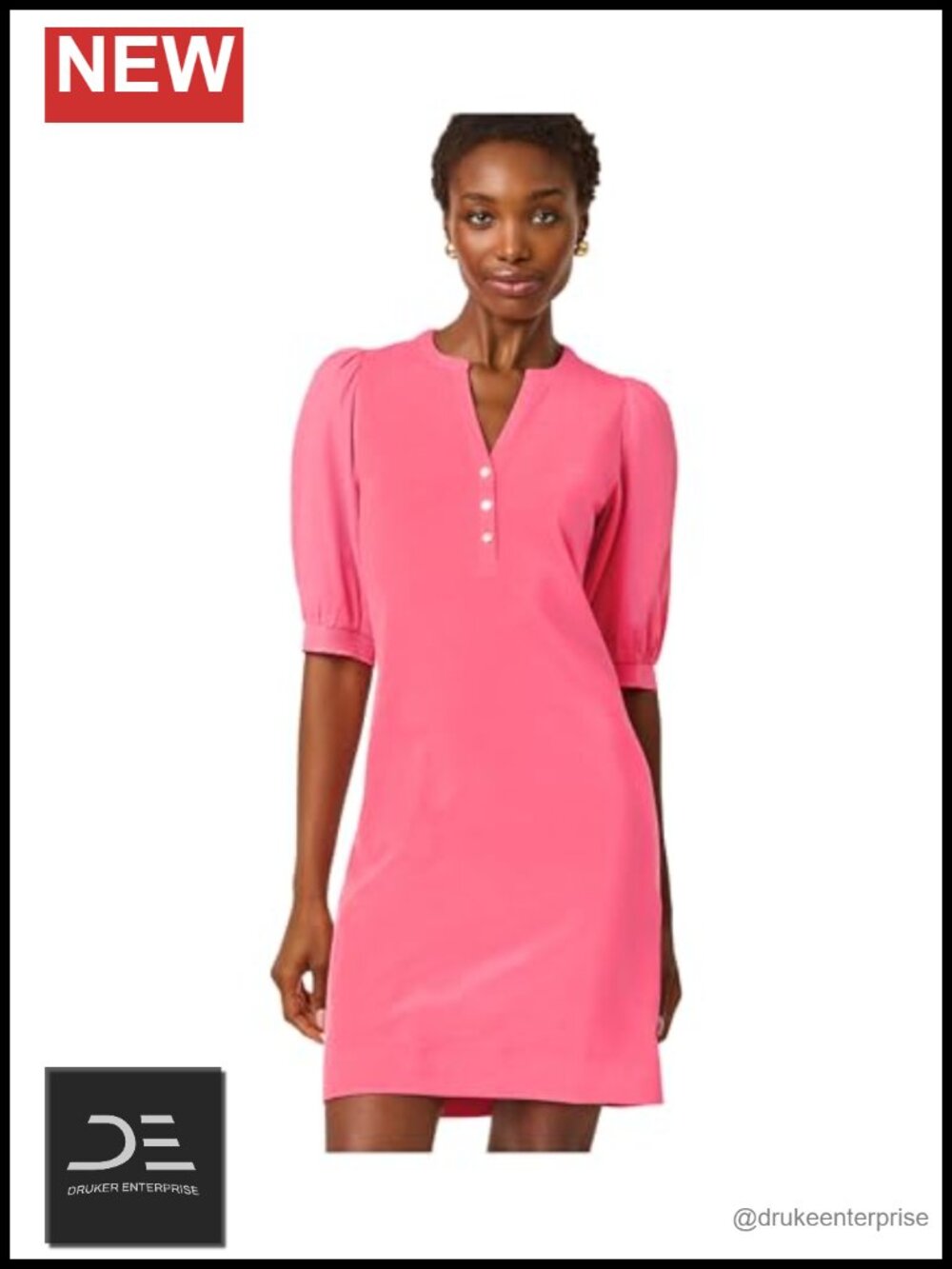 Floral Shift Dress Notch Neck Short Sleeve Casual